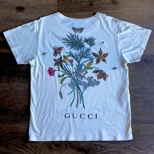 Gucci 2019 Iconic Chateau Marmont Hollywood Graphic T-Shirt Neutrals
